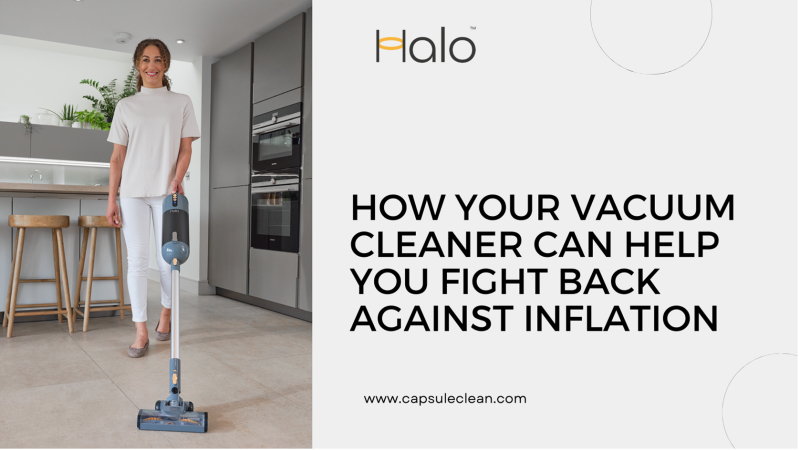 Halo Capsule cordless vacuum in kitchen saving energy